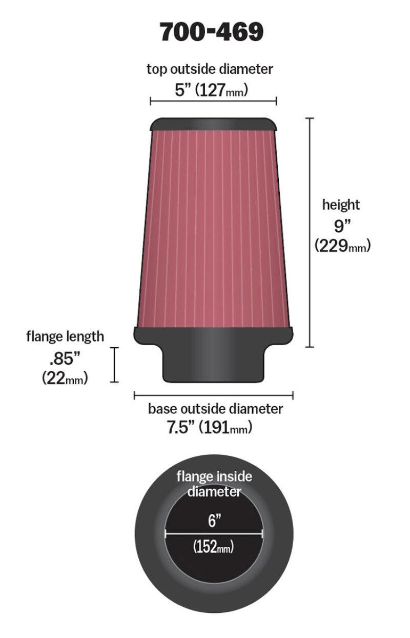 Airaid Universal Air Filter - Cone 6 x 7 1/4 x 5 x 9 - Order Your Parts - اطلب قطعك