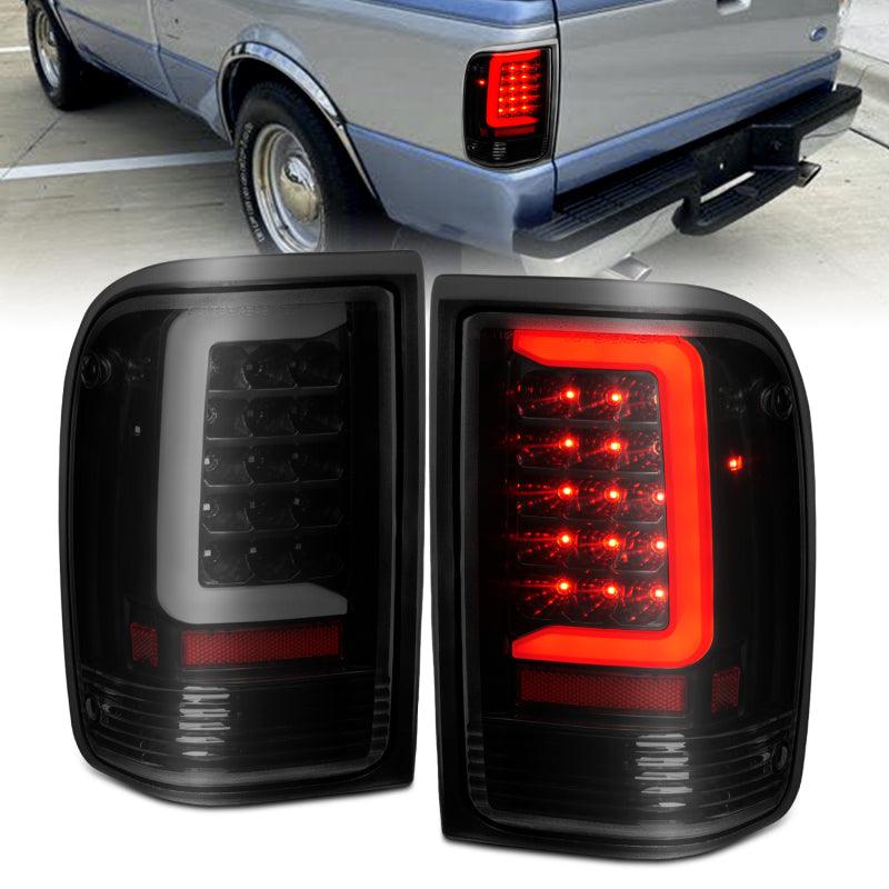 ANZO 1993-1997 Ford Ranger LED Tail Lights w/ Light Bar Black Housing Smoked Lens - Order Your Parts - اطلب قطعك